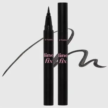 ETUDE NEW LINE FIX BRUSH LINER | Фиксированная подводка для глаз / черный или коричневый | Устойчивость к размазыванию / Водонепроницаемость / Маслостойкость / Универсальная кисть-лайнер