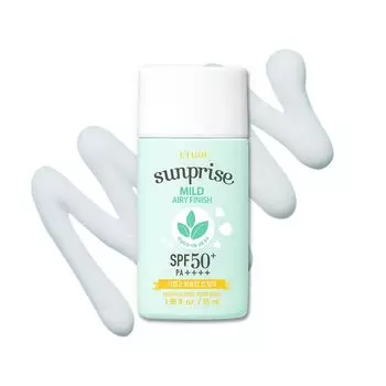 ETUDE Sunprise Mild Airy Finish Солнцезащитное молочко SPF50+ / PA++++ | Не содержит кожного сала, не липкий, длительная защита, солнцезащитный крем на 100% минеральной основе. 1ea