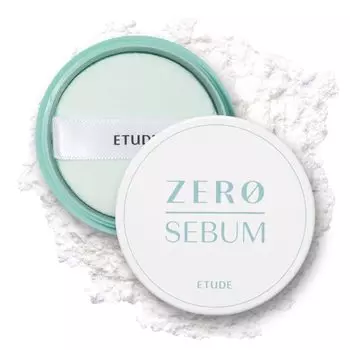 ETUDE Сушащий порошок Zero Sebum, 4 г, новинка | Легкая пудра для лица с контролем жирности и 80% минералов, стойкая для закрепления или тонального крема, делает кожу пушистой 1set