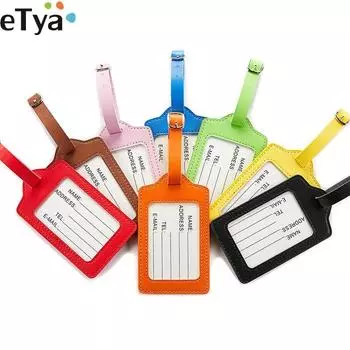 eTya модные сумки из искусственной кожи для женщин и мужчин, багажные бирки унисекс, дорожный чемодан, багажные бирки с именем, держатель адресной этикетки, сумки