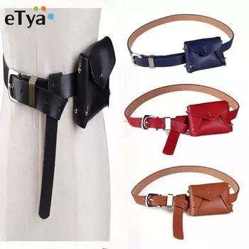 eTya Новая женская поясная сумка для девочек, мини-карманная сумка для денег, модная сумка из искусственной кожи для путешествий, винтажная сумка с поясом Wasit Pack