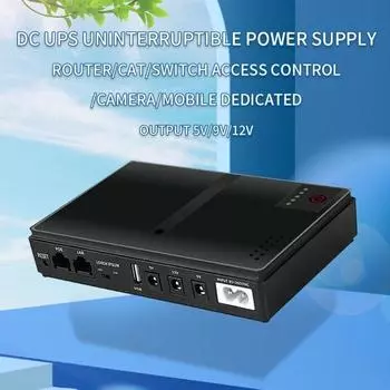 EU Plug UPS блок питания 10400mAh 5V9V12V выход бесперебойный источник питания для домашнего маршрутизатора монитора камеры безопасности чёрный