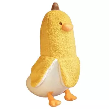 EU SOU Large Plush Body Banana Fluffy and Long Cushion Pillow Pillow, Duck, (70cm, Yellow)