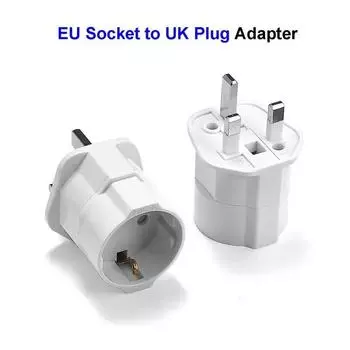 Адаптер вилки ЕС-Великобритания, европейский евро-штекер Schuko-адаптер для путешествий в Великобритании, европейский адаптер питания, преобразователь переменного тока, электрическая розетка 250 В, 13 А UK белый