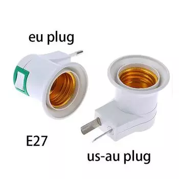 EU US AU вилка E27 светодиодная лампа цоколь адаптер питания преобразователь для светодиодной лампы розетка адаптер переменного тока 110 В 220 В EU вилка переключатель EU plug