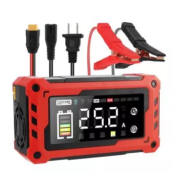 EU US Plug для Lifepo4 AGM GEL свинцово-кислотных аккумуляторов полностью автоматическое зарядное устройство для автомобильных аккумуляторов 12 В 25 А / 24 В 10 А 375 Вт импульсный ремонт EU Plug