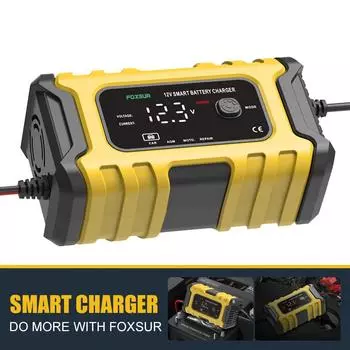 EU/US полностью автоматическое зарядное устройство для аккумуляторов 12 В/6 А импульсный ремонт обслуживание ЖК-дисплей интеллектуальное автомобильное зарядное устройство для гелевых свинцово-кислотных аккумуляторов