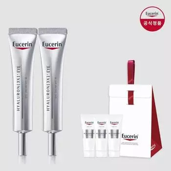 Eucerin Hyaluronic 3X Eye Cream 2 [бесплатно] 3 X 3X Ночной крем Mini 7 мл + Лента в коробке HYALURON EYE CREAM 15ml 2pcs/Not selected/20