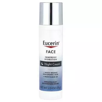 Eucerin, Ночной крем для лица, интенсивное увлажнение, без отдушек, 2,5 унции (71 г)