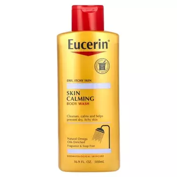 Eucerin, Skin Calming Body Wash, Dry, Itchy Skin, Unscented, 16.9 fl oz (500 ml)