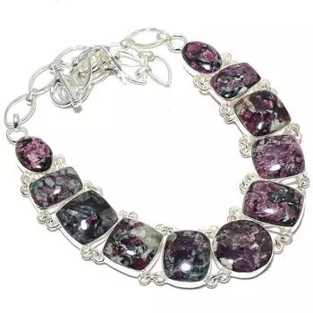 Этническое ожерелье из серебра 925 пробы с драгоценным камнем эвдиалитом ручной работы 18 дюймов JCN367-14