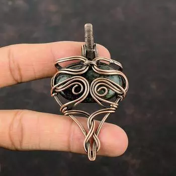 Eudialyte Gemstone Pendant Copper Wire Wrapped Pendant Ethnic Jewelry Handmade Pendant Copper Wire Wrap Jewelry Stylish Pendant Gift For Her