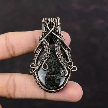 Eudialyte Pendant Copper Wire Wrapped Pendant Handmade Pendant Unique Copper Jewelry Natural Gemstone Pendant Wire Wrap Jewelry Gift For Her