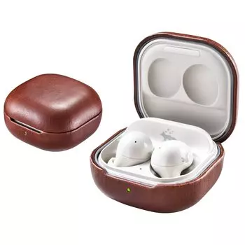EUKUS для Samsung Galaxy Buds 2 Galaxy Buds Live Leather Защитный чехол Защита от падений Ударопрочный Разделяемый Полная защита Защита от потери коричневый