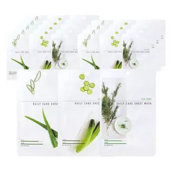 Eunyul Aloe Cucumber Tea Tree Тканевая маска для ежедневного ухода 22мл*30шт