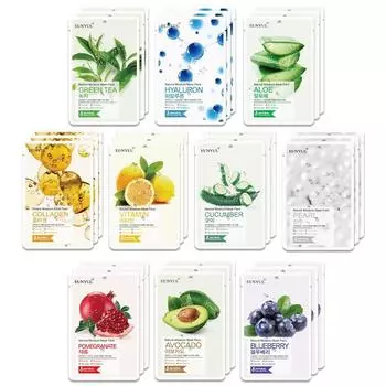 Eunyul Natural Mask Pack 10 видов, по 3 листа каждого, всего 30 листов, 1 набор