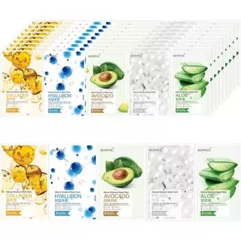 Eunyul Natural Mask Pack Алоэ 10р + Коллаген 10р + Жемчуг 10р + Гиалурон 10р + Авокадо 10р корейская косметика natural mask pack