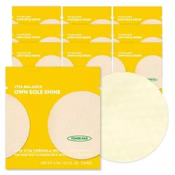 Eunyul Vita Balance Own Sol Shine Toner Pad Travel Kit, 2 упаковки, 10 шт.