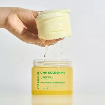 Eunyul Vita Balance Own Sole Shine Toner Pad 70 листов, 190 мл (3 варианта) 1PCS