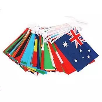Euro 2021 Bunting 10m Polyester Country International Flags Decoration Football 20x28cm/0.65x0.91in