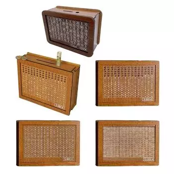 Euro Money Wood Box Piggy Bank Wood Money Bank Reusable Money Box with Saving Goal and Numbers Money Boxes Money Drawer