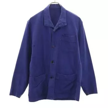 EURO WORK 70-е винтажный приталенный пиджак Темно-синий система Мужской Б/У