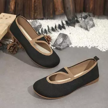 Europe, America and foreign trade large size flat-soled single shoes 2025 spring new casual soft sole light mouth one pedal Doudou shoes 36 хаки