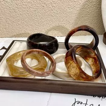 Europe American Style Irregular Wide Bracelet Bohemian Retro Hand Ring Acrylic Bangle Girls Style C