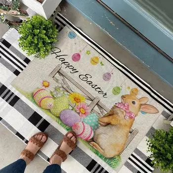 Европа и США Пасхальный коврик Кролик День благодарения Яйцо Украшение Коврик для ног Милый Гном Праздничный Дверной коврик 400MMX600MM