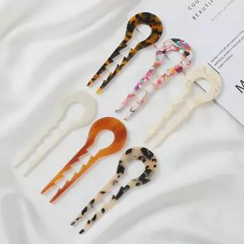European & American Fashion Acetate U-Shaped Non-Slip Hairpin for Buns