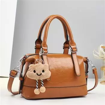 Европейская Американская Новая женская сумка большая вместимость модный тренд простая сумка через плечо Яркая кожаная женская сумка через плечо