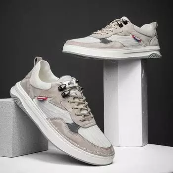 European American Popular Men s Leather Casual Shoes Design Men s Oxford Shoe Wearable Sneakers Breathable Thick Soled Shoes 37