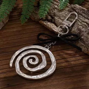 European & American Spiral Pendant Keychain with Original Design and Korean Velvet