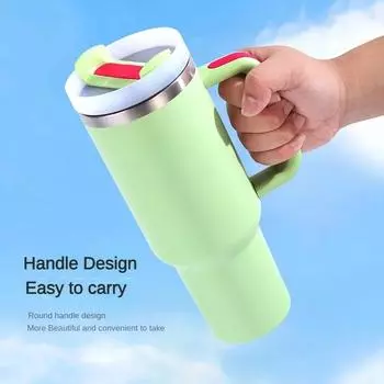 European and American 40oz car cup ice cream cup stainless steel vacuum insulation cup car handle insulation cup 1000-1500ml