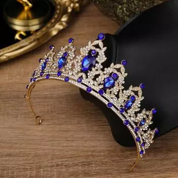 European And American Bridal Crown Headgear Birthday Party Alloy Headband Rhinestone Queen Hair Accessories Wedding Clothing Crown