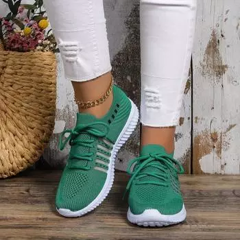 European and American Casual Shoes 2024 New Soft Soled Green Women s Lightweight Anti Slip Sports Casual Shoes Zapatos Mujer 35 зелёный