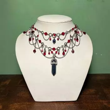 European and American cross pendant necklace Halloween gothic woven string chain trend sweet cool bat collarbone chain