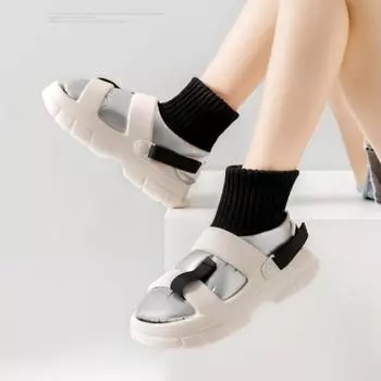 European and American Design Feeling Cotton Slippers for Women 2024 Winter New Outwear Home Bag Heel Waterproof Cotton Shoes 36 -37 золотой