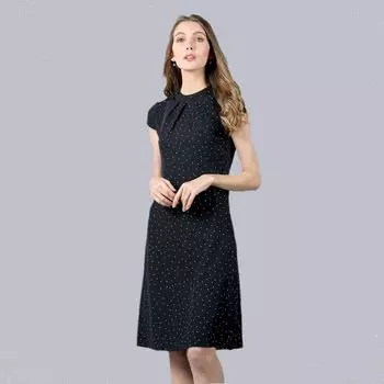 European and American Export High-End plus Size Women s Wear Polka Dot Straight Dress Summer Chubby Girl Fancy New Spring Black M
