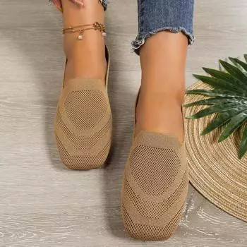 European and American Fashion Casual Shoes 2024 New Spring Summer Flat Bottom Square Head Simple Commuter Women s Shoes Trafza 35