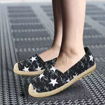 European and American fashion outer wear large size flat-soled single shoes 2025 spring and summer explosion casual printing one-pedal shallow s 35
