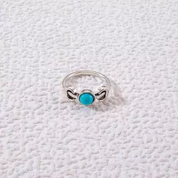 European and American jewelry fashion vintage turquoise ring personalized ethnic style oval cross geometric ring