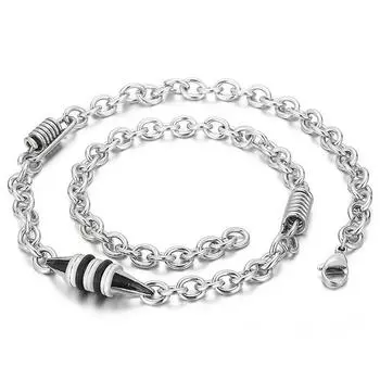 Европейский и американский персонализированный уличный стиль круглый О-образный цепной сращивающийся оливковый сердечник пружинный мужской титановый стальной ожерелье 555*7mm