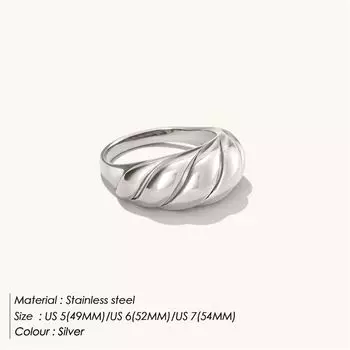 European and American Personalized Women s Ring Stainless Steel Gold-Plated Ornament Steel color US6 +52mm