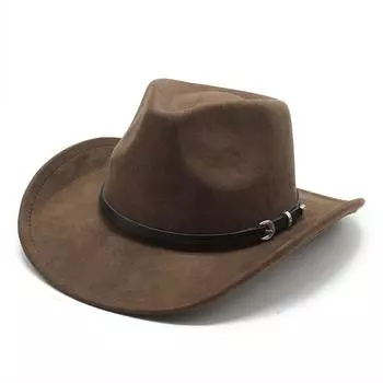 European And American Retro Belt Buckle Upturned Edge Wide Brim Denim Hat Outdoor Thermal Shade Top Hat M56-59cm