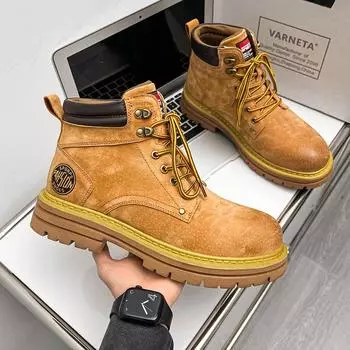 European and American retro Chinese tooling Martin boots men s short boots 2025 autumn and winter new youth street trendy shoes 2008-J 38 жёлтый