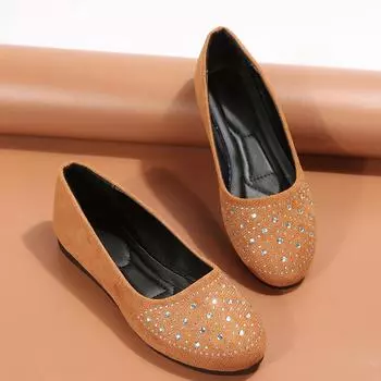 European and American Round Toe Single Shoes 2024 New Shallow Cut Flat Bottomed All-season Versatile Slip-on Lazy Women s Shoes 35