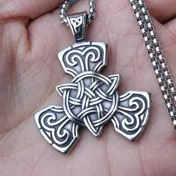 European and American Rune Viking Series Twisted Pendant Necklace ,A Gift for My Boyfriend 4*5CM