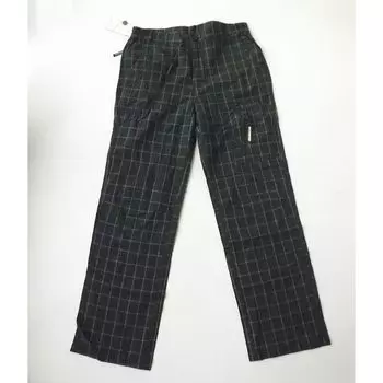 European and American Single Spring and Summer Men s Plus Size Thin Hiphop Pants Retro Gingham Wide Leg Straight Casual Pants Overalls Black Size M waist circumference 80.00cm -86.67cm
