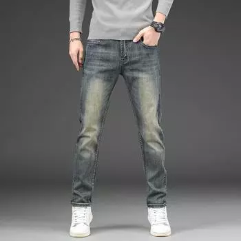 European And American Spring And Autumn Light Colored Retro Jeans Men S Trend Slim Fit Nostalgic Washed Elastic Small Leg Long Pants 28